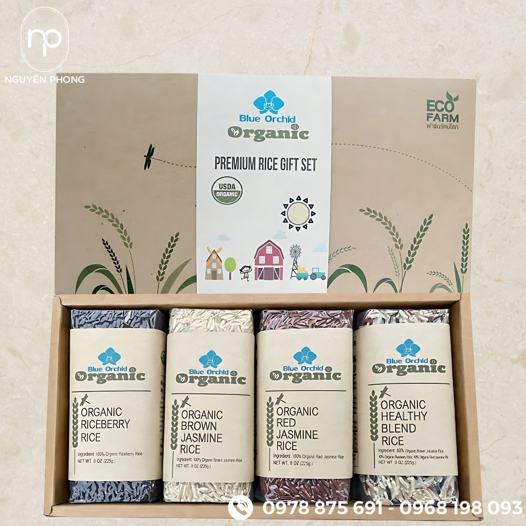 Mẫu tem gạo lứt làm quà tặng